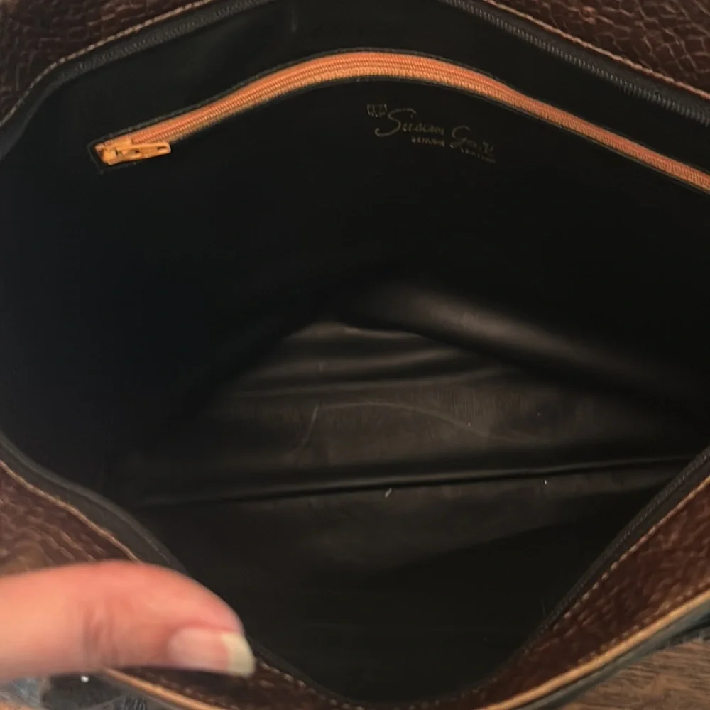 Susan Gail Black/Metallic Leather and Multi Textured Vintage Leather Bag - Picture 13 of 14
